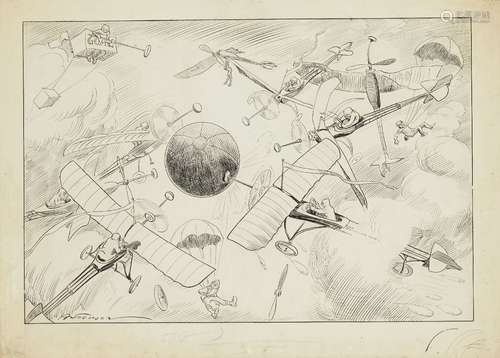 Carl Thomas Anderson, American 1865-1948- Air Polo, The Next Thing in Games: Illustration for Puck