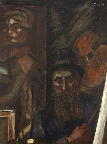 Henri Le Fauconnier, French 1881-1946 Autoportrait; oil on canvas, signed lower left, 130 x 97.