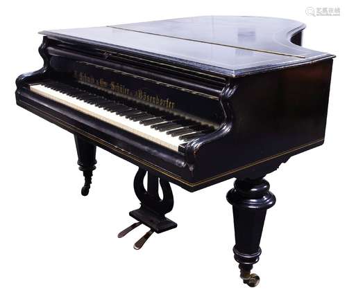 An ebonised baby grand piano by by F Schmid und Kunz, Wien, student of Bosendorfer, late 19th