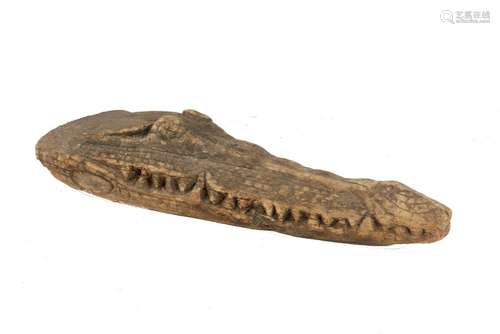 A carved hardwood model of a crocodiles head, 20th century, 50cm long50