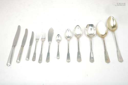 An extensive canteen of Swedish silver flatware, W.A Bolin, Stockholm, various dates, the canteen