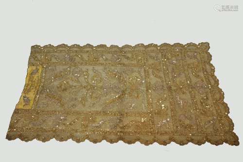 Islamic gilt thread and sequin textile, dated100