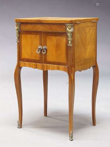 A Louis XV style kingwood and gilt metal mounted chevet, late 19th, early 20th Century, with twin