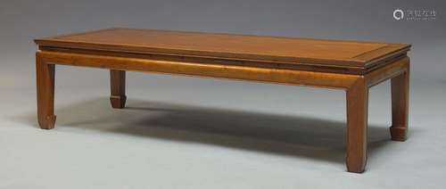 A Chinese hardwood coffee table, late 20th Century, the rectangular top on square section legs, 40cm