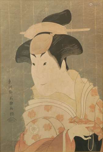 After Toshusai Sharaku, Japanese active circa 1794-1795, Kabuki Actor Iwai Hanshiro IV, mid 20th