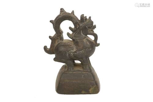 A large Burmese bronze weight, 17th/18th century, 12.5cm high50