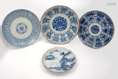 A collection of Japanese blue and white porcelain dinnerware, 20th century, comprising nineteen