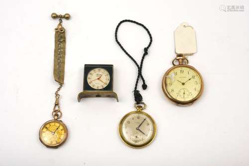 A 9 carat gold crown wind pocket watch, with Roman numeral chapter ring and engraved centre, with