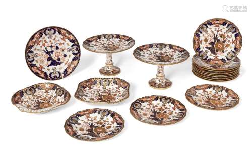 A quantity of Royal Crown Derby Imari pattern porcelain tableware, late 19th century, printed and