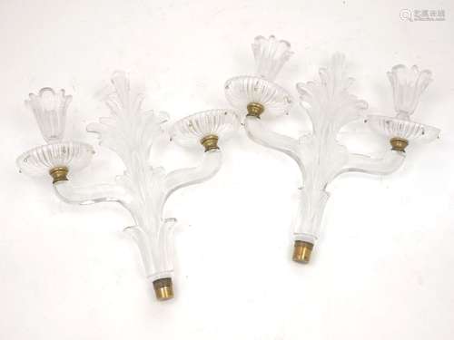 A pair of cut glass candelabra300