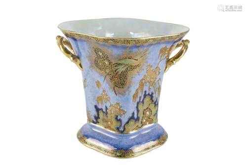 A Carlton ware gilt and lustre ware vase, early 20th century, of shaped trumpet form with twin