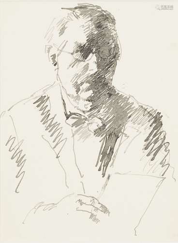 Arthur Ralph Middleton Todd RBA RA RE, British 1891-1966- Portrait of a Man; and Rural buildings;