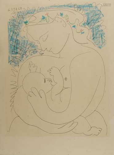 Pablo Picasso, Spanish 1881-1973- Maternity, 1963 and Bouquet of Peace 1958; two lithographs in