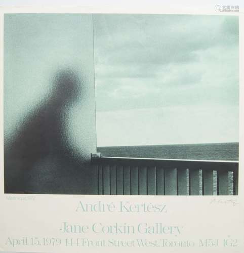 Andre Kertesz, Hungarian 1894-1985- Exhibition poster, 1979; offset lithographic posters in