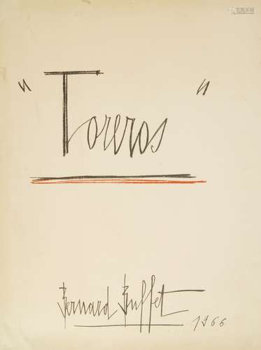 Bernard Buffet, French 1928-1999- Le Torero, 1966 frontispiece; lithographs on Arches, two, sheet