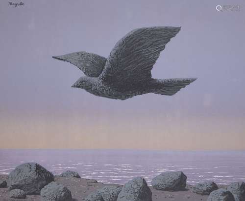 René Magritte, Belgian 1898-1967- L'ildole - Rock Bird, 1965; lithograph in colours, signed in the