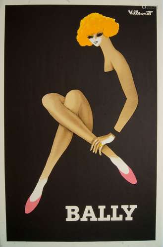 Bernard Villemot, French 1911-1989- Bally poster, c. 1980s; lithographic poster in colours on Arches