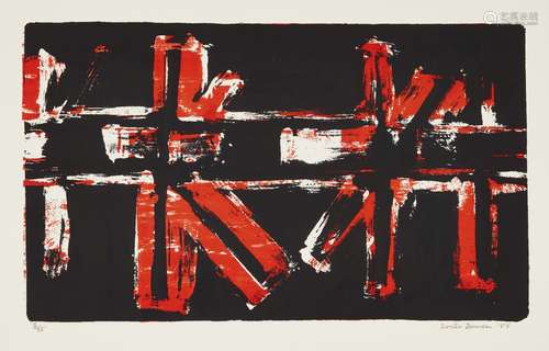 Denis Bowen, South African/British 1921-2006- Red and Black, 1956; screenprint in colours on wove,