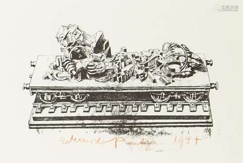 Sir Eduardo Paolozzi CBE RA, Scottish 1924-2005- Untitled, 1994; two lithographs on wove, identical