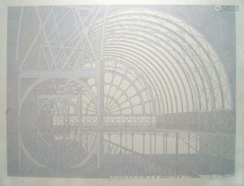 Ben Johnson, British b.1946- Crystal Palace, 1984; screenprint in colours on Arches 88 wove, signed,