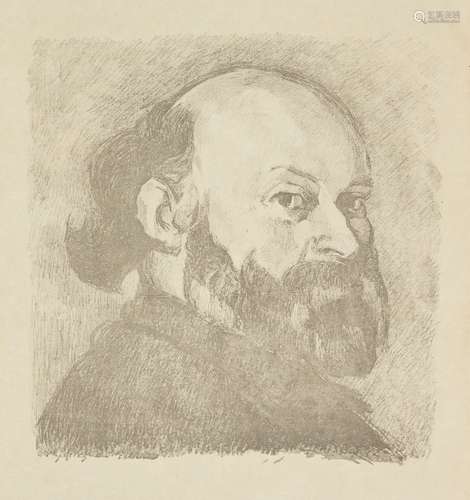 Edouard Vuillard, French 1868-1940- Portrait of Cezanne [Roger-Marx 51], 1914; lithograph in grey on