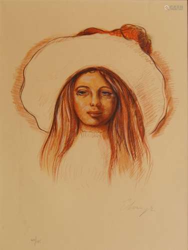 Elmyr De Hory, Hungarian 1906-1976- Homage to Renoir; lithograph in colours, on coloured paper,