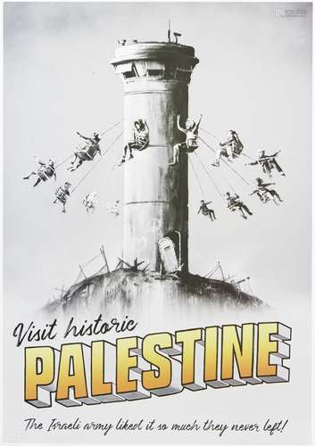 Banksy, British b.1974- Visit Historic Palestine Poster, 2018; lithographic poster in colours on