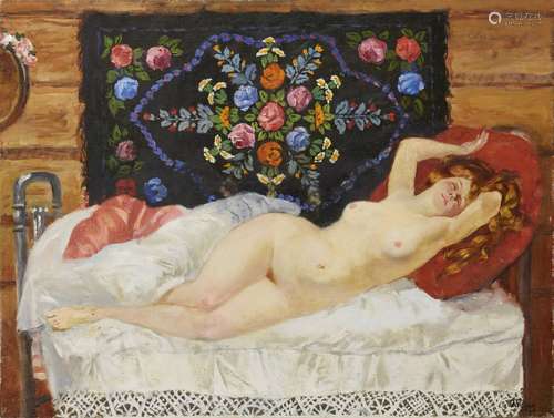 Dmitri Oboznenko, Russian 1930-2002- 'La Belle Endormie', 1994; oil on canvas, signed lower right;