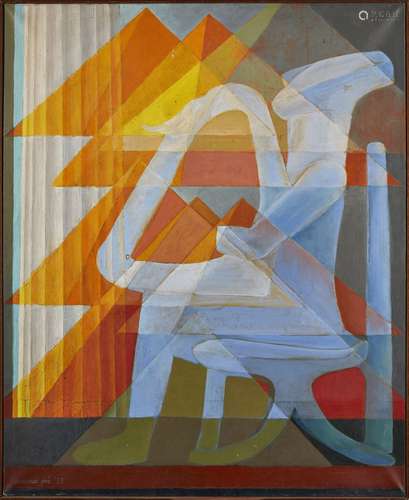 Larissa Gousterina, Russian b.1943- Composition N518,1992; gouache on paper, signed lower right;