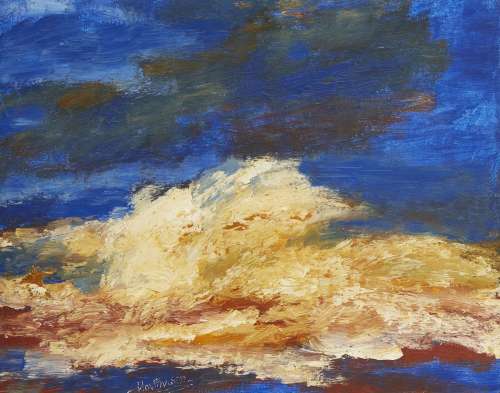 Albert Houthuesen, Dutch/British 1903-1979- Breaking Wave; oil on canvas, signed, titled verso,