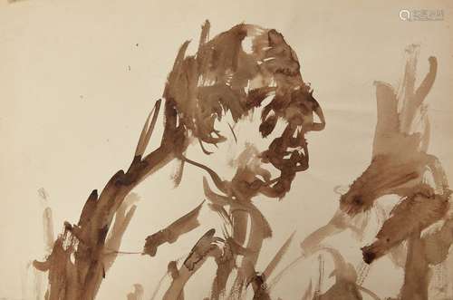 Erich Kahn, German/British 1904-1980- Figurative studies, c.1959; eight black in studies, each