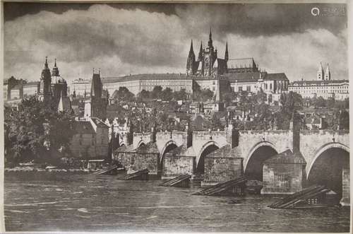 Ludwig Jindra, Czech 1897-1981- The Castle, Prague; gelatin silver print, 32x48cm: together with