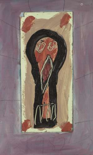 Bryan Illsley, British b.1937- Scream, 1982; Mixed technique on board with integrated painted mount,