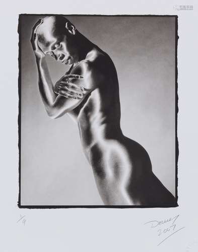 Peter Dazeley, British b.1948- Solarized Male Nude, 2007; hand printed platinum on Aquarelle Arches,