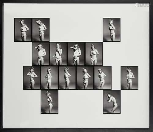 Marc Hispard, French 1938-2015- Eva Herzigova, Paris, 1991 gelatin silver contact sheet, signed,