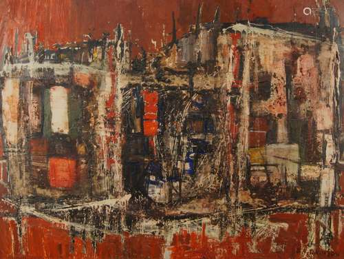 D Parkinson, British mid/late 20th century- Composition Red; signed, 92x123cm, (ARR) Provenance: