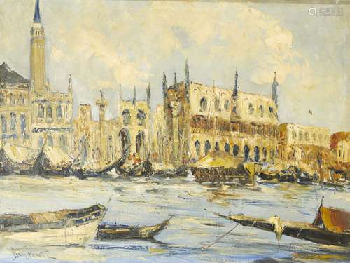 Jean Maret, French, mid 20th century- St Mark's, Venice; oil on canvas, signed, 61.2x82cm (ARR)