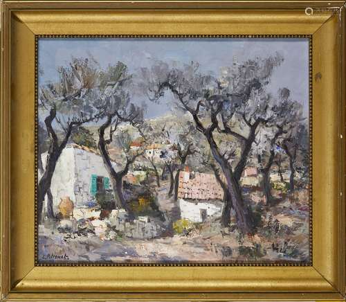 Lucien Potronat, French 1889-1974 Olives en Provenance; oil on canvas, signed lower left; signed and