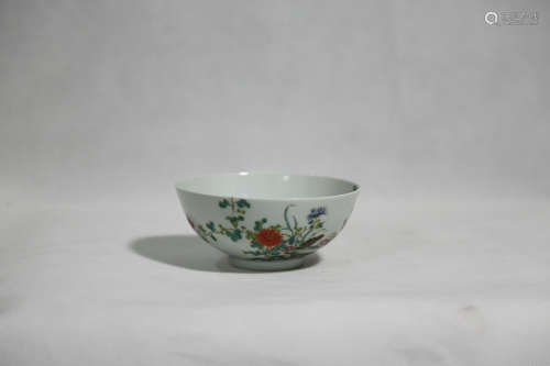 Chinese Qing Dynasty Xuantong Period Famille Rose Porcelain Flower Pattern Bowl