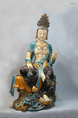 Chinese Ming Dynasty Porcelain Guanyin Statue
