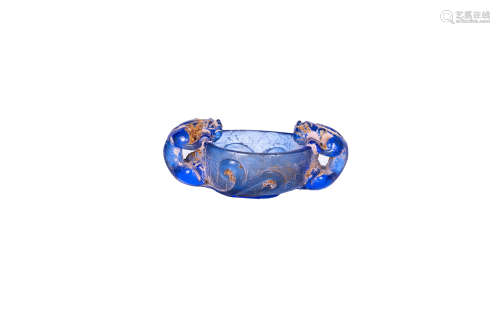 Chinese Glass Glaze Beast Ear Cup
