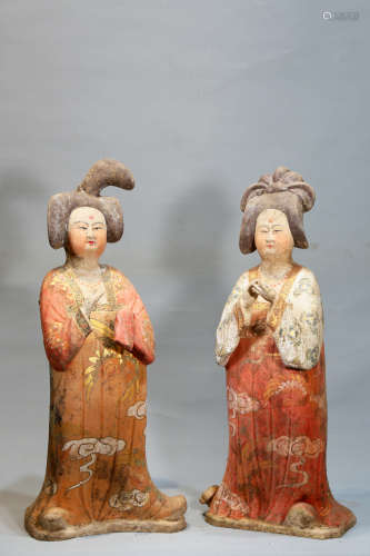 Chinese Pottery Gold Painted Statue