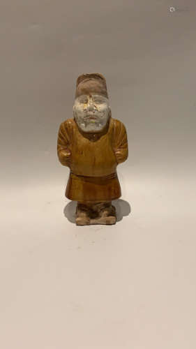 Chinese Pottery Maid Statue