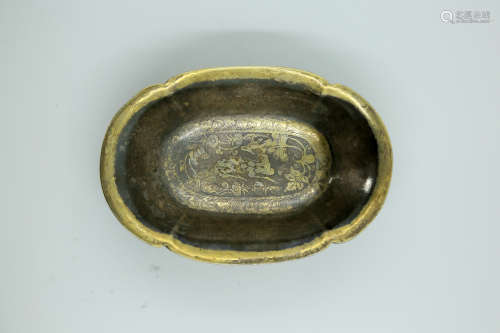 Chinese Silver Gold Gilded Cup