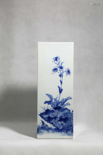 Chinese Blue And White Square Porcelain Bottle