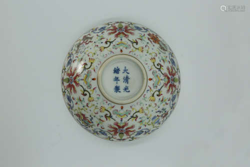 Chinese Qing Dynasty Guangxu Period Famille Rose Porcelain Bowl