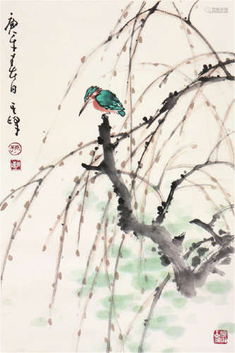 孙其峰(b.1920)柳荫翠鸟