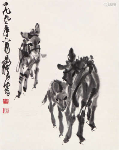 黄  胄(1925-1997)三驴图