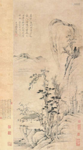 倪  瓒(1301-1374)款 山荫丘壑图