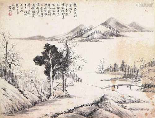 陆  恢(1851-1920)鸳鸯湖畔